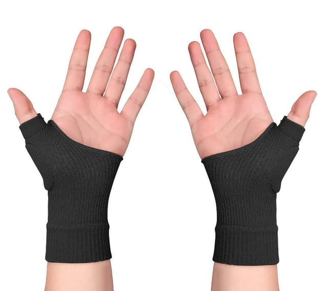 Fingerlösa Handskar / Handledsstöd, 1 par Svart L
