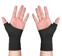 Tommelfingerhandsker, håndledsstøtte, fingerløse handsker 1 par Sort L