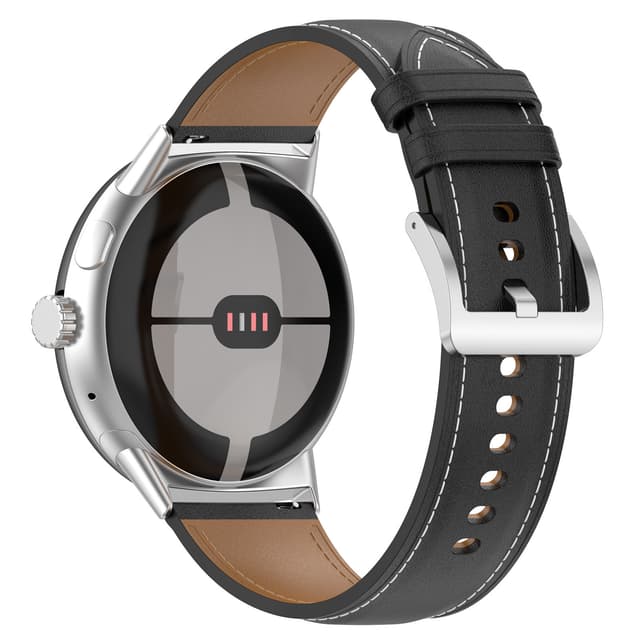 Klockarmband i Äkta Läder 20 mm för Google Pixel Watch 1/2 Svart