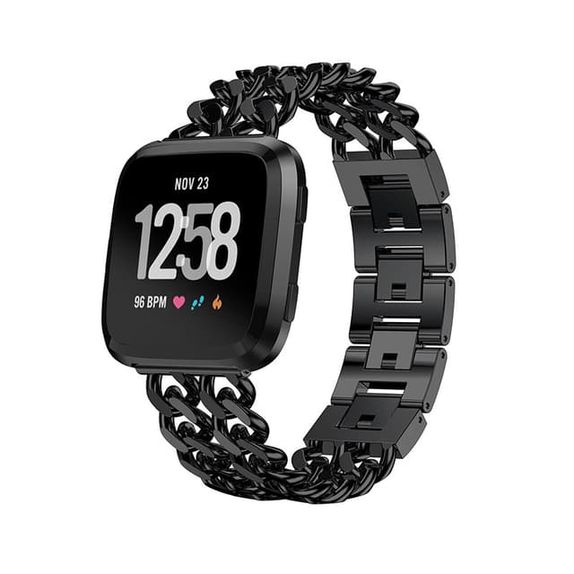 Alloy Dubbelrads Kedja för Fitbit Versa-serien Svart Fitbit Versa 3