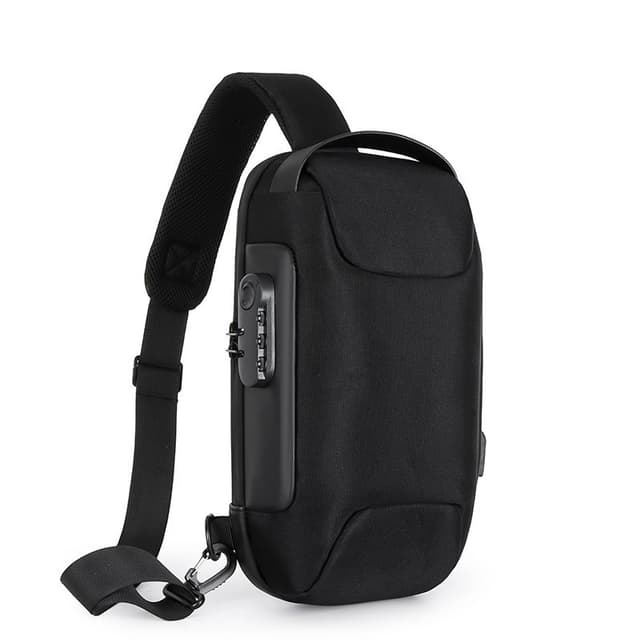 Crossbody-veske med vannavvisende stoff Sort