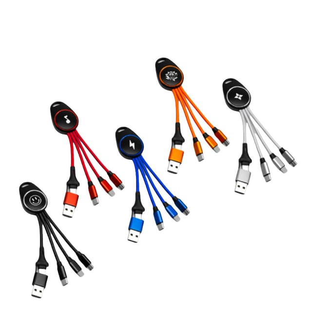 LED 5-i-1 Nyckelring med Datakabel