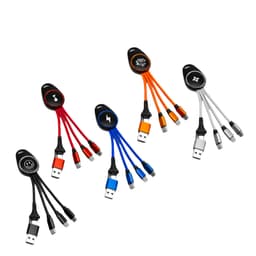LED 5-i-1 Nyckelring med Datakabel Blue