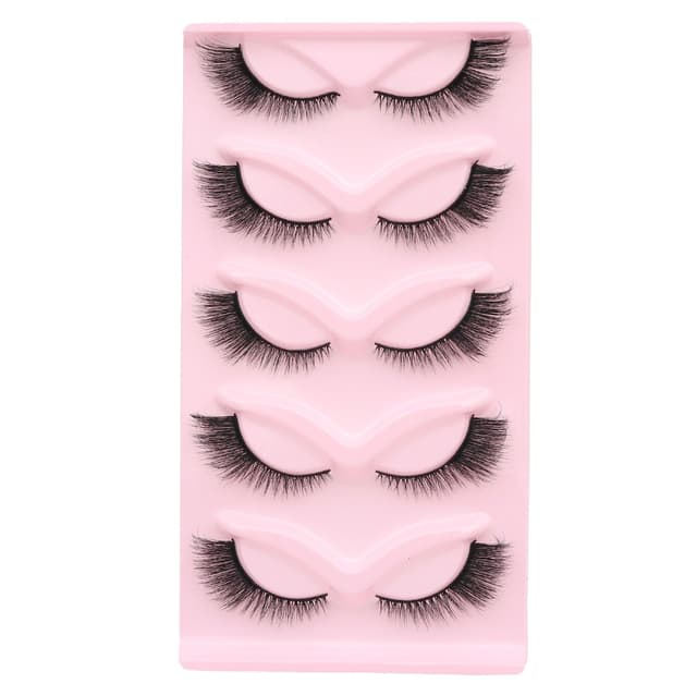 10 par 3D Cat Eye-inspirerte øyevipper Sort