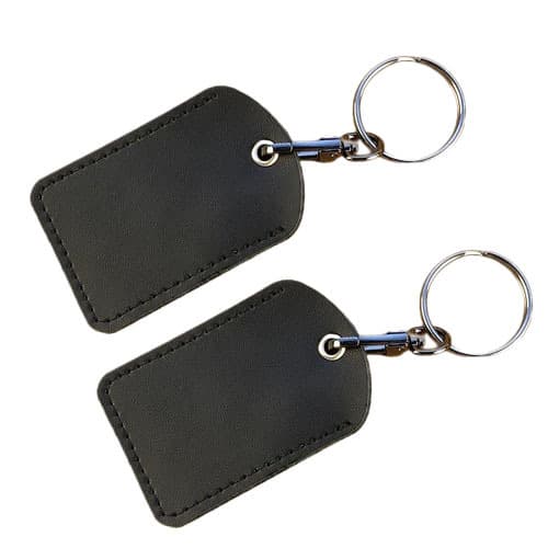 Läder Access Card Tag, Nyckelring Svart