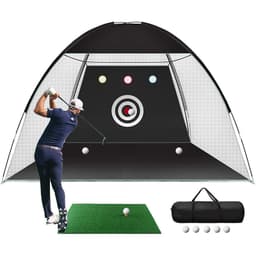 Golfnett med mål, treningsballer og tee Sort