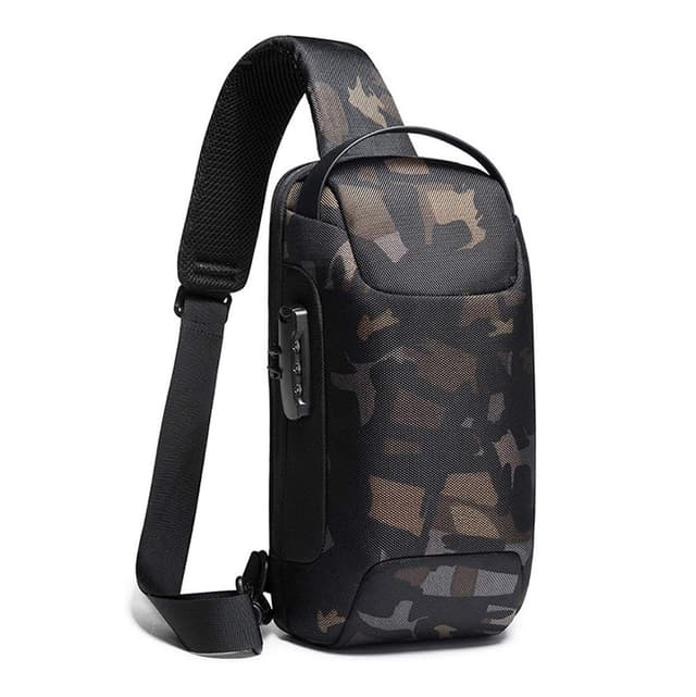 Crossbody laukku vettä hylkivällä kankaalla Naamiointi