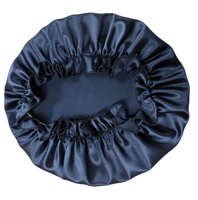 Lyxig 30 Momme Silk Sleep Cap för kvinnor Marinblå