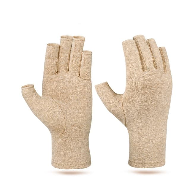 Fingerløse kompressionshandsker 1 par Beige M