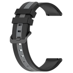 22 mm silikonerem til Garmin/Samsung/Xiaomi ure Sort+grå