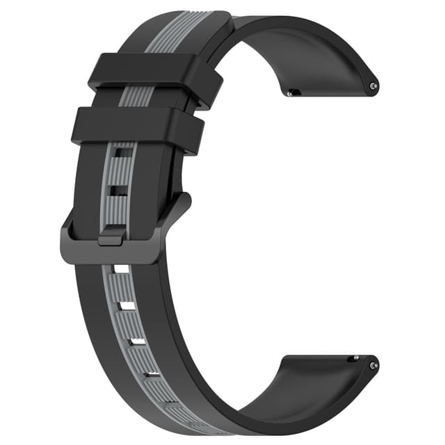 22 mm silikonrem for Garmin/Samsung/Xiaomi-klokker Svart+grå