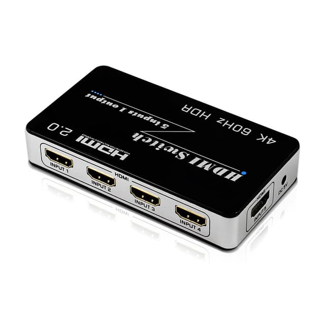 HDMI Switch 5 in 1 Out 4K   60Hz Svart
