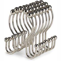 12-pack suihkuverhon koukkurenkaat - sujuvasti liukuva Silver
