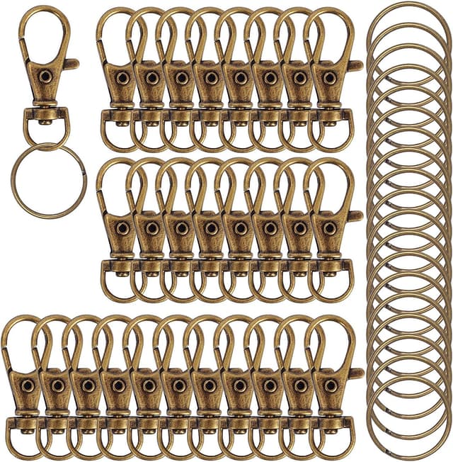 120-pack metall nøkkelring Bronse