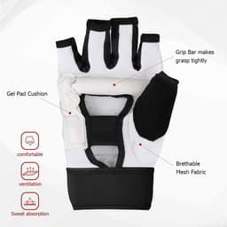 Boksekarate halvfingerhandsker Hvid L