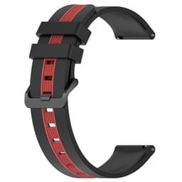 20 mm silikonrem for Samsung og Huawei klokker Svart+grå