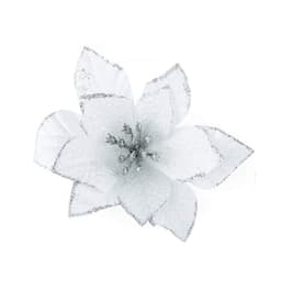 Julrosor konstgjorda blommor juldekoration 12-pack Vit/silver