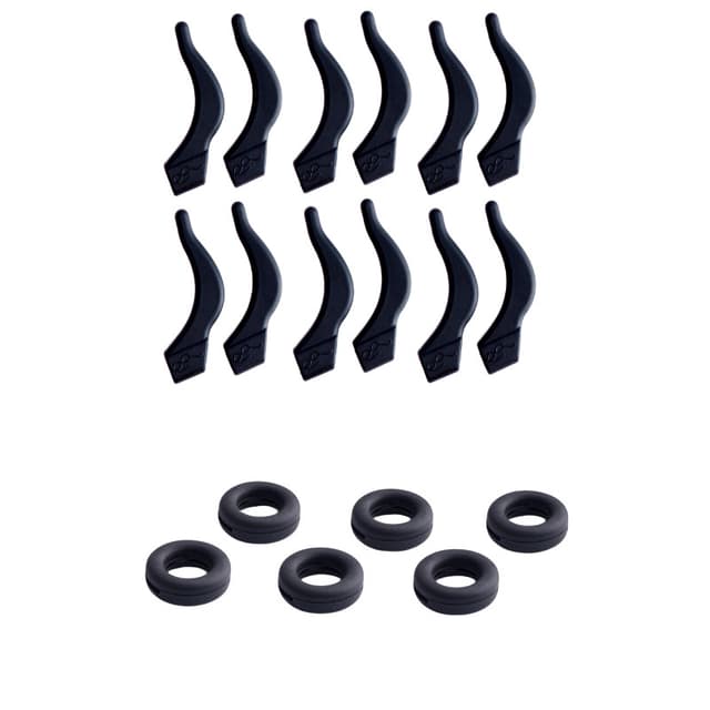 Silikonbrilleholdere, 12 par Sort