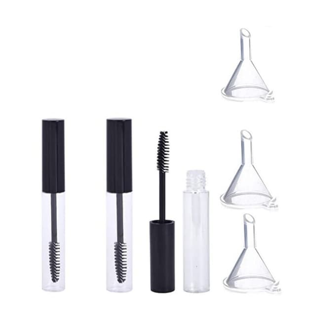 Mascara Tube med 3 transparente trakter 10 ml, 3 stk