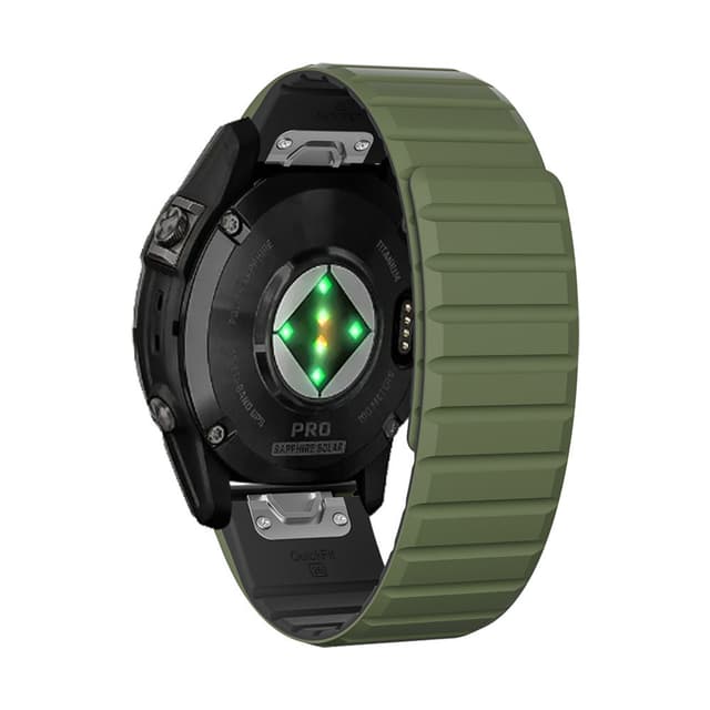 Silikone magnetisk urrem til Garmin 22 mm urrem græs farve