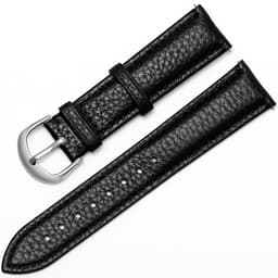 Klockarmband med Litchi mönster Svart 20 mm