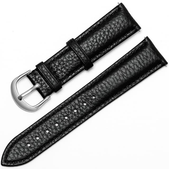 Urarmbånd med Litchi mønster Sort 20 mm