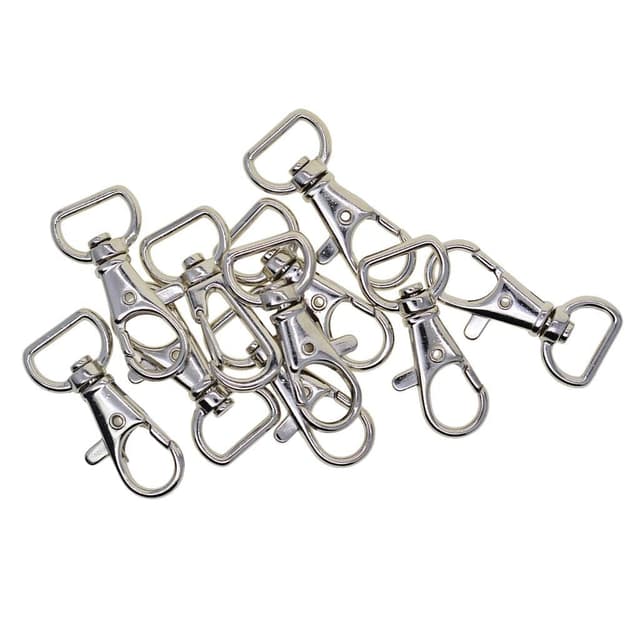 Vridbara Halvrunda Ringar med Karbinhake, 10 st Silver 2 cm
