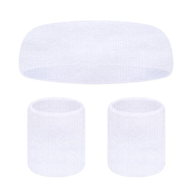 Svettband Set, 3 delar Vit