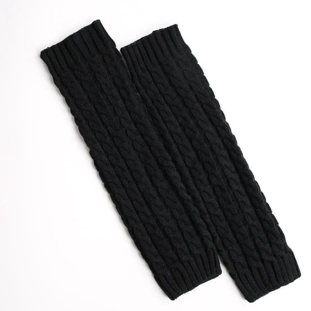 Varma Stickade Benvärmare 1 par Svart
