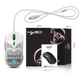 Kablet spillmus med RGB, 6 justerbare DPI, 6 knapper Hvit