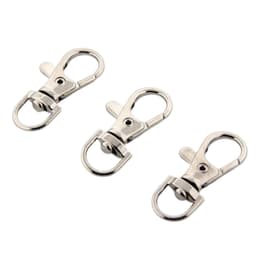 Drejelige spænder lanyard karabinhager nøglering clips nøgleringe 10-delt Sølv 1 cm
