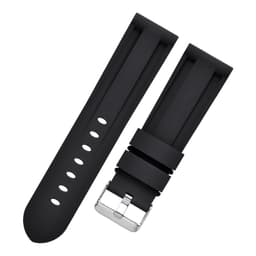 Silikonrem for Huawei, Garmin og Samsung klokker Sort 24 mm