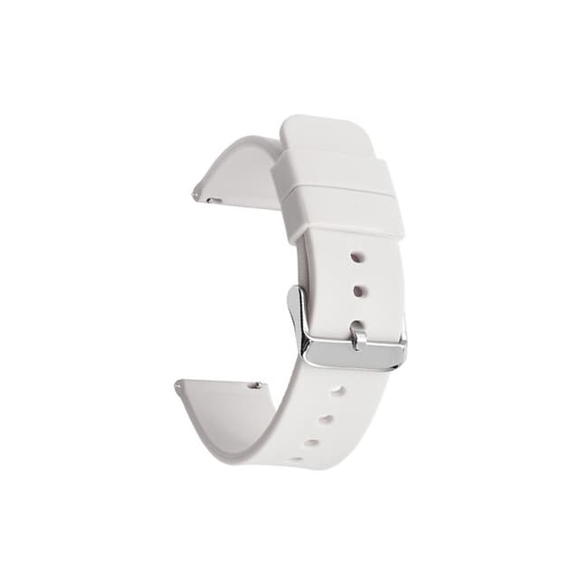 Universalt Klockarmband i Silikon Vit 19 mm