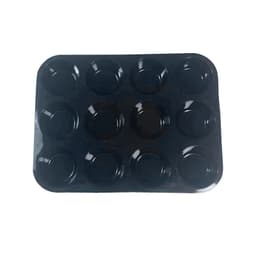 Silikonkakeform - 12 kopper muffinsform Sort