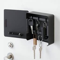 Nøkkelskap, magnetisk nøkkelkrokboks Sort