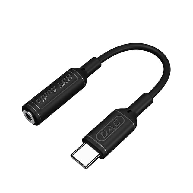 Typ-C till 3,5 mm Ljudadapterkabel Svart