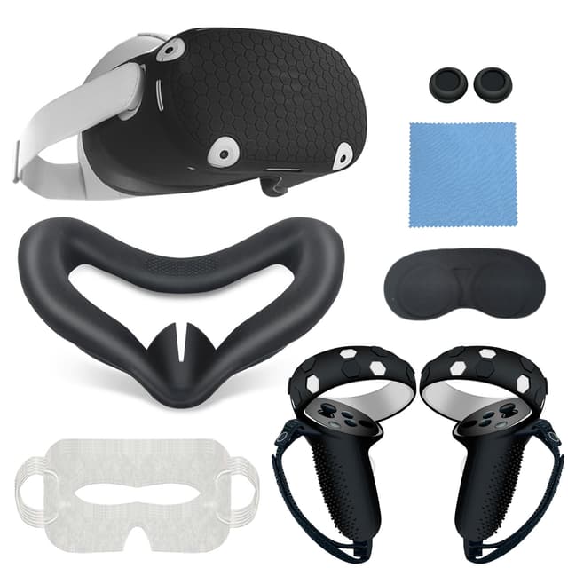 Tilbehør og beskyttelse til Oculus Quest 2 og Meta Quest 2 Sort