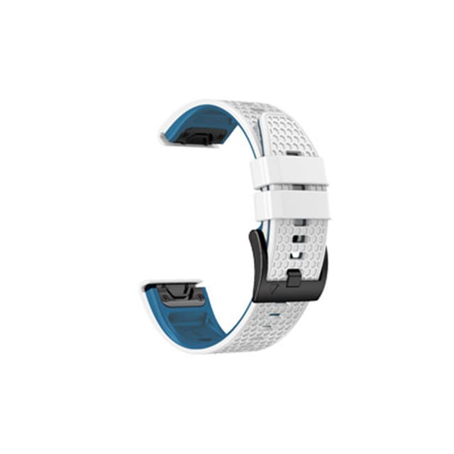 Silikonihihna Garmin Fenixille 7/7x/6/6x Valkoinen + sininen
