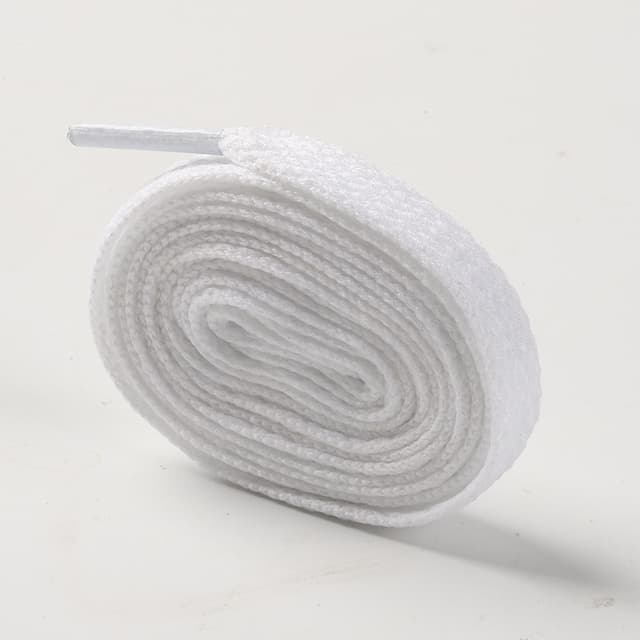 Flate skolisser i polyester, 4 par skolisser Hvit S