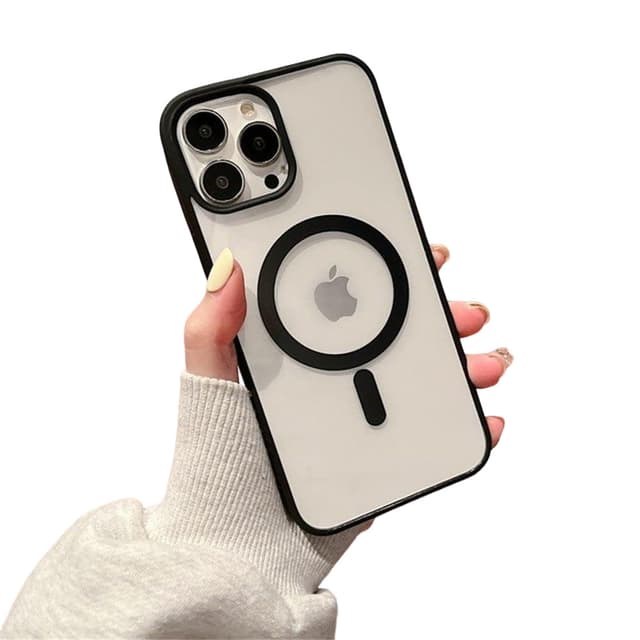 TPU fargerikt magnetisk telefondeksel, slitesterkt støtsikkert for iPhone Sort  iPhone 15 Pro Max