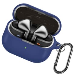 Beskyttende silikoneetui til Samsung Galaxy Buds3/Buds3 Pro med karabinhage Mørkeblå