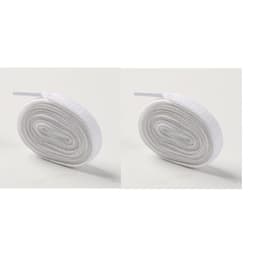 Flate skolisser i polyester, 4 par skolisser Hvit M
