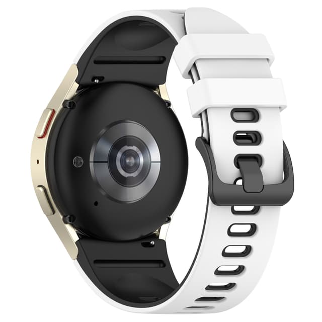 Kaksisävyinen silikonikorvaushihna Samsung Galaxy Watch 4/5/6/6 Classicille Valkoinen