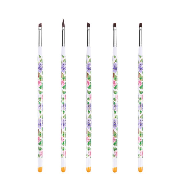 Nail Art børster, 5 deler Flerfarget