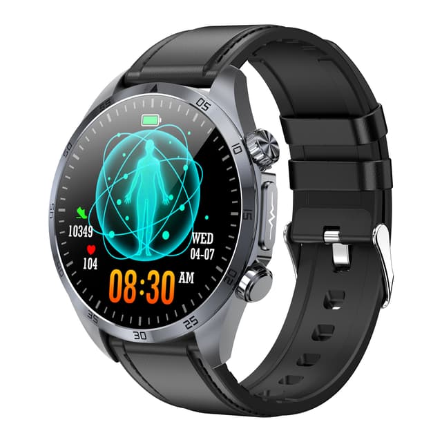 Smartklocka med Läderarmband Svart