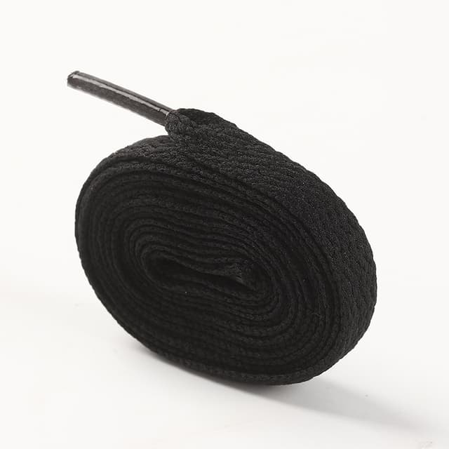 Flate skolisser i polyester, 4 par skolisser Sort M