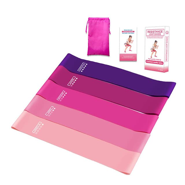 Träningsband för Hemmaträning 5-pack Rosa