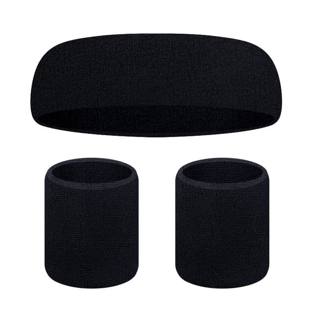 Svettband Set, 3 delar Svart