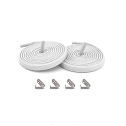 No Tie Flat Shoe lisser Elastiske skolisser med spenne White