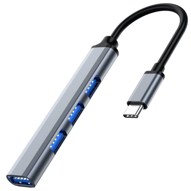 USB Hub, USB-C med 4 USB-porter, 5 Gbps